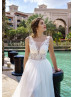 Ivory Lace Tulle V Back Enchanted Wedding Dress